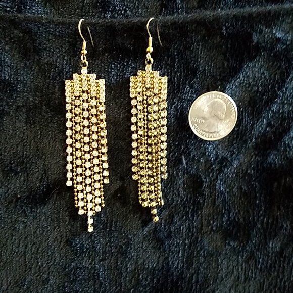 Gorgeous Chandelier Earrings Rhinestone Diamonds - Picture 2 of 7